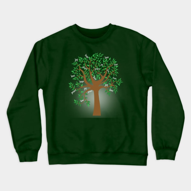 Life tree of hope, love, peace and joy Crewneck Sweatshirt by designInk